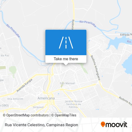 Rua Vicente Celestino map