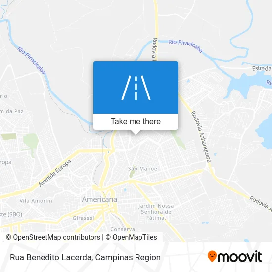 Rua Benedito Lacerda map