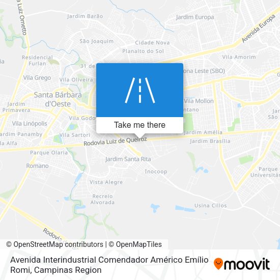 Avenida Interindustrial Comendador Américo Emílio Romi map