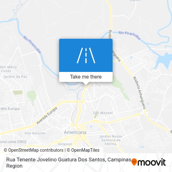 Rua Tenente Jovelino Guatura Dos Santos map
