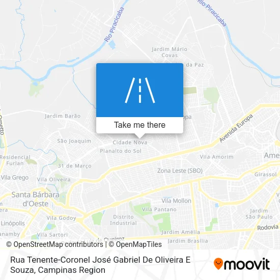 Rua Tenente-Coronel José Gabriel De Oliveira E Souza map