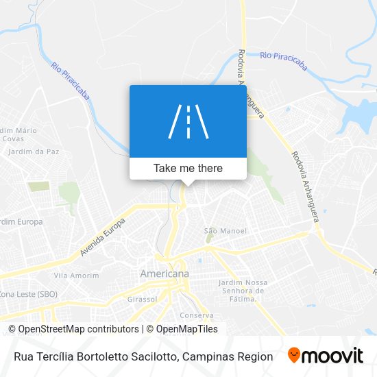 Rua Tercília Bortoletto Sacilotto map