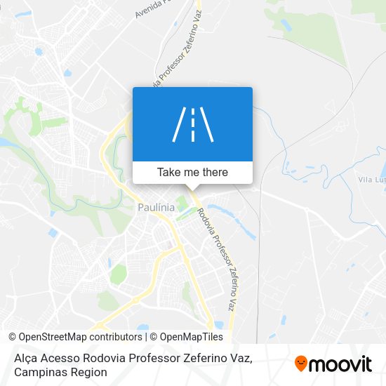 Alça Acesso Rodovia Professor Zeferino Vaz map