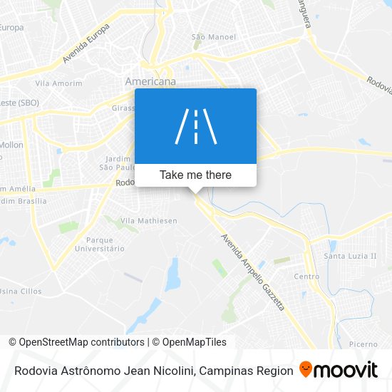 Rodovia Astrônomo Jean Nicolini map