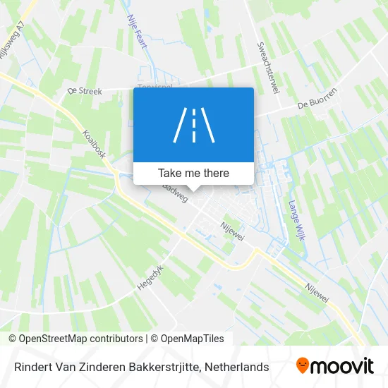 Rindert Van Zinderen Bakkerstrjitte map