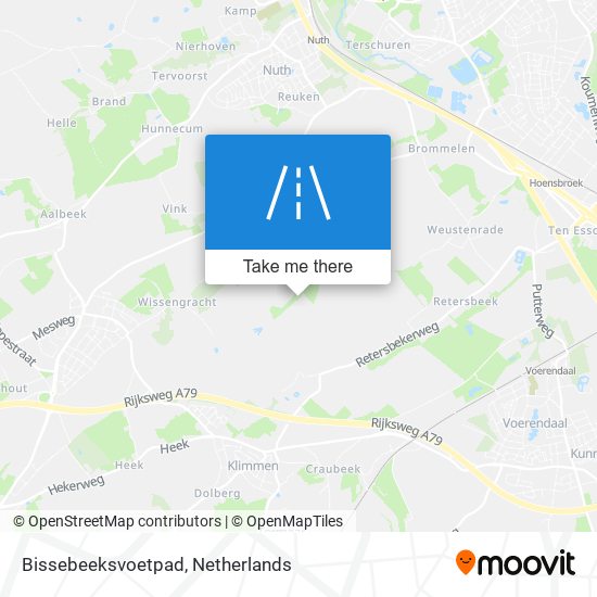 Bissebeeksvoetpad map