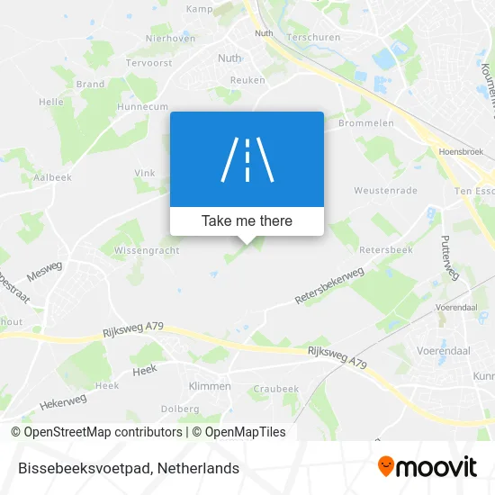 Bissebeeksvoetpad map