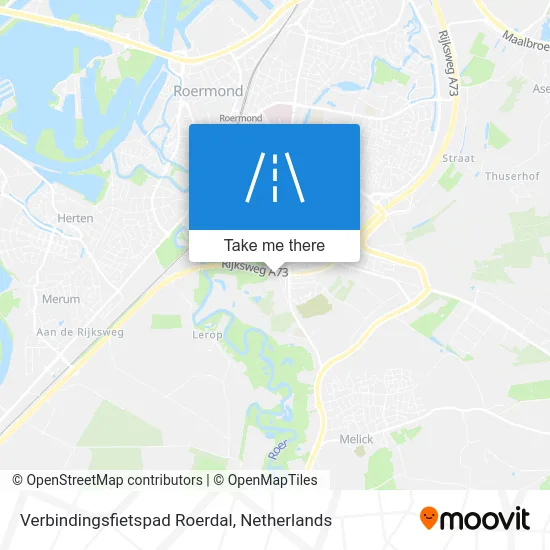 Verbindingsfietspad Roerdal map