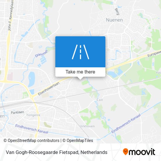 Van Gogh-Roosegaarde Fietspad map