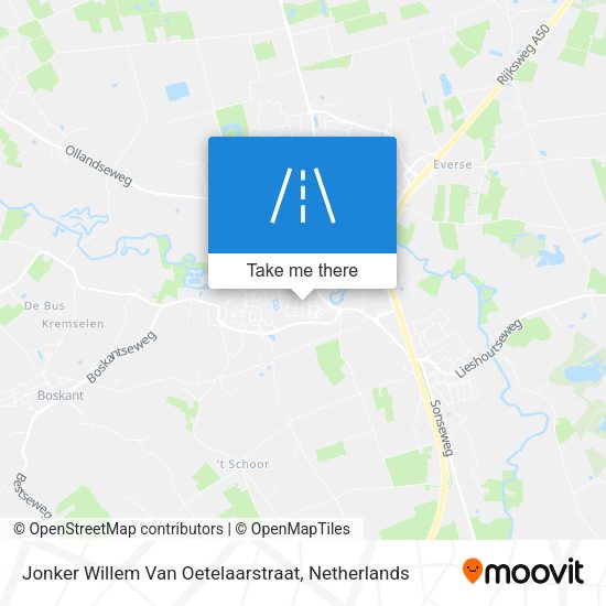 Jonker Willem Van Oetelaarstraat map