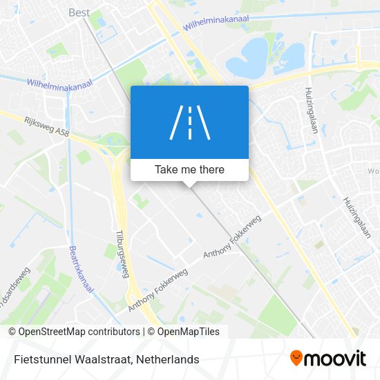 Fietstunnel Waalstraat map