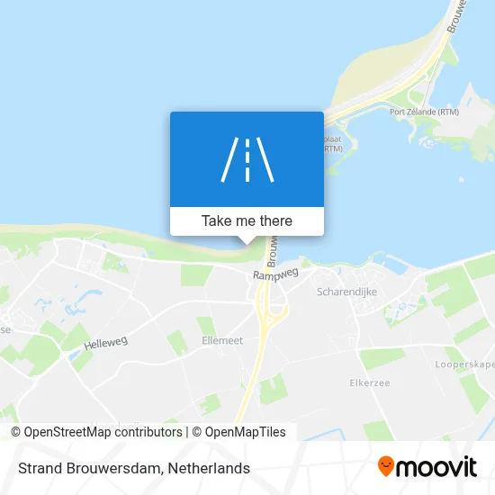 Strand Brouwersdam map