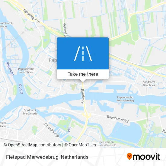 Fietspad Merwedebrug map