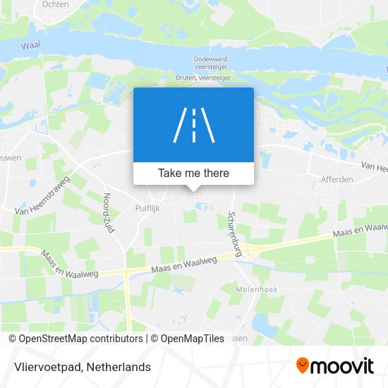 Vliervoetpad map