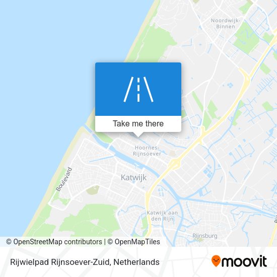 Rijwielpad Rijnsoever-Zuid map