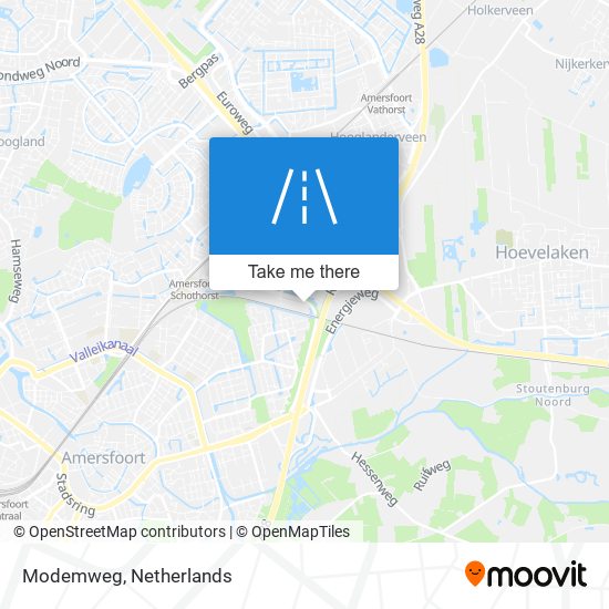 Modemweg map