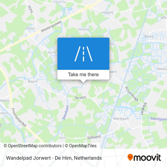 Wandelpad Jorwert - De Him map