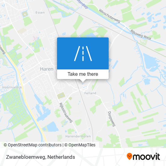 Zwanebloemweg map