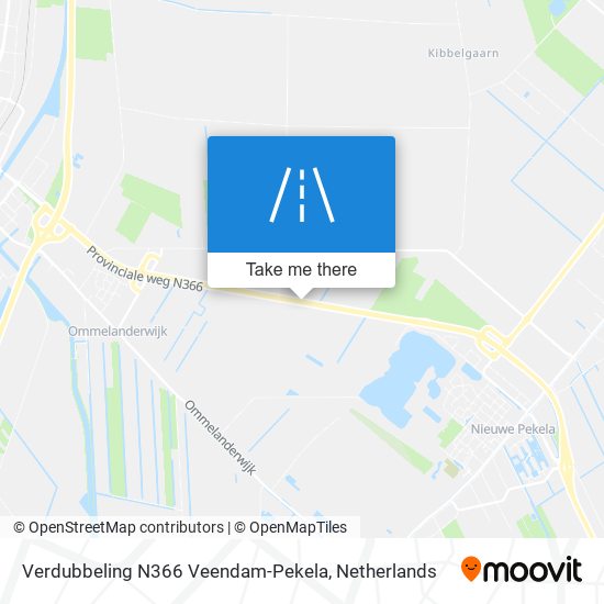 Verdubbeling N366 Veendam-Pekela map