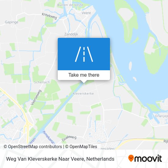 Weg Van Kleverskerke Naar Veere map