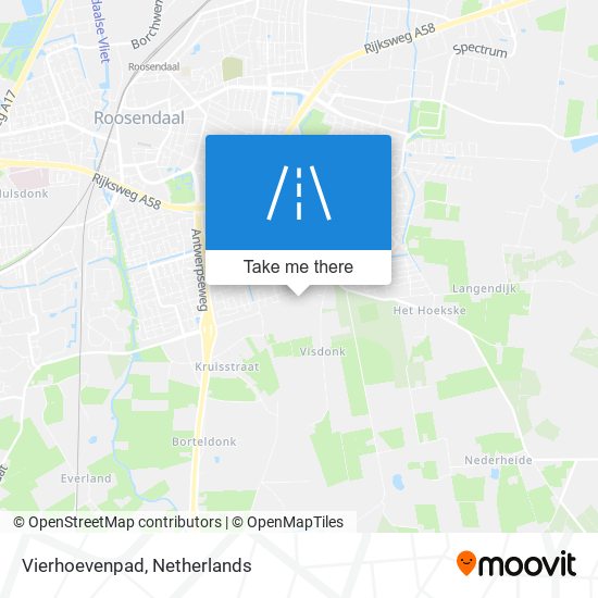 Vierhoevenpad map