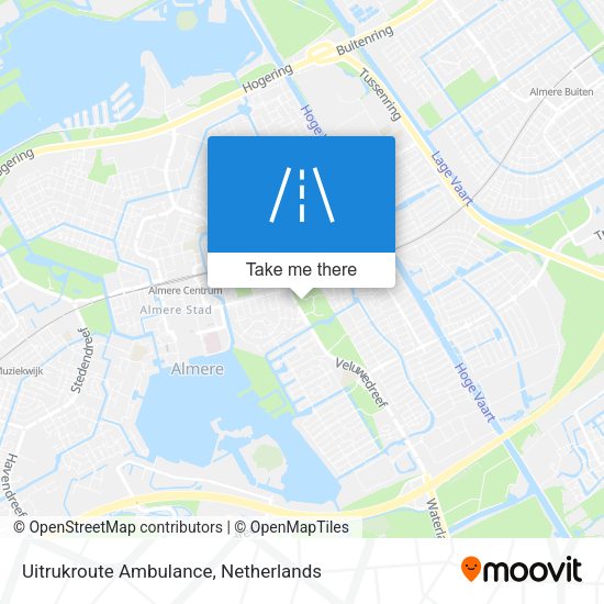 Uitrukroute Ambulance map