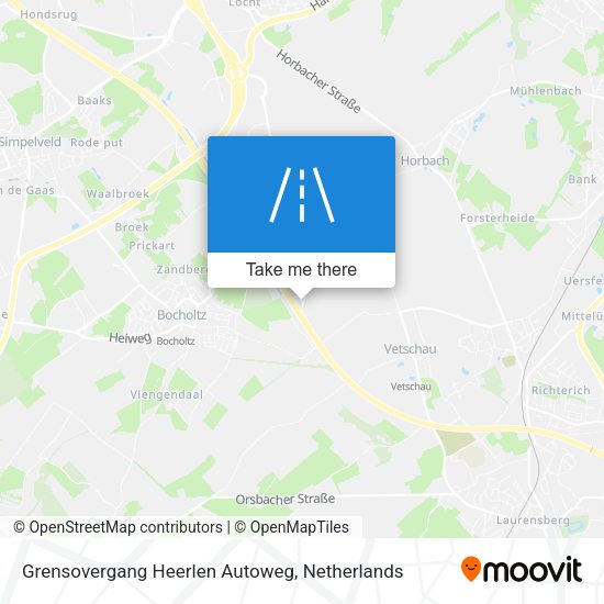 Grensovergang Heerlen Autoweg map
