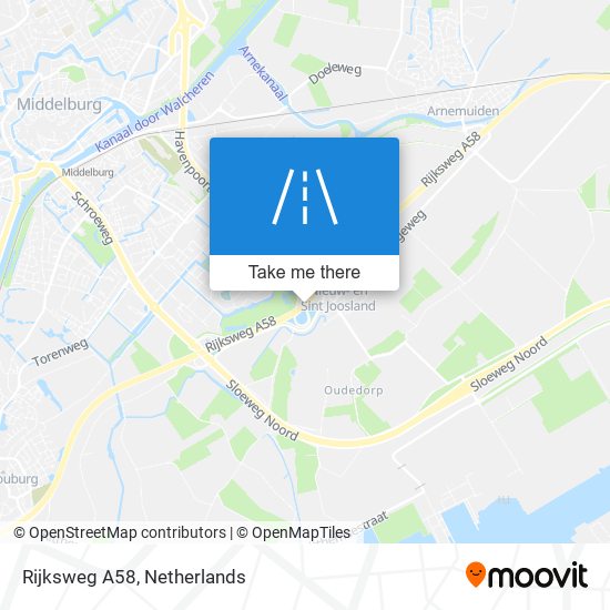 Rijksweg A58 map