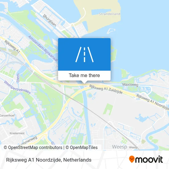 Rijksweg A1 Noordzijde map