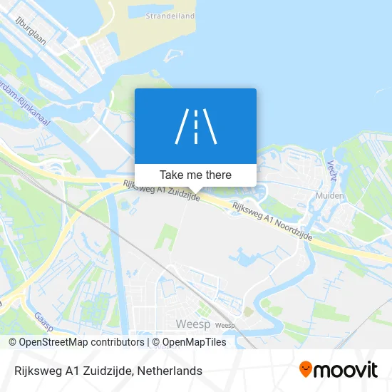 Rijksweg A1 Zuidzijde map