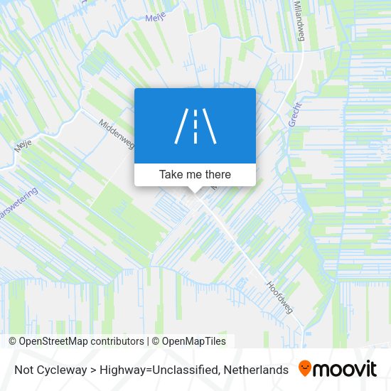Not Cycleway > Highway=Unclassified map