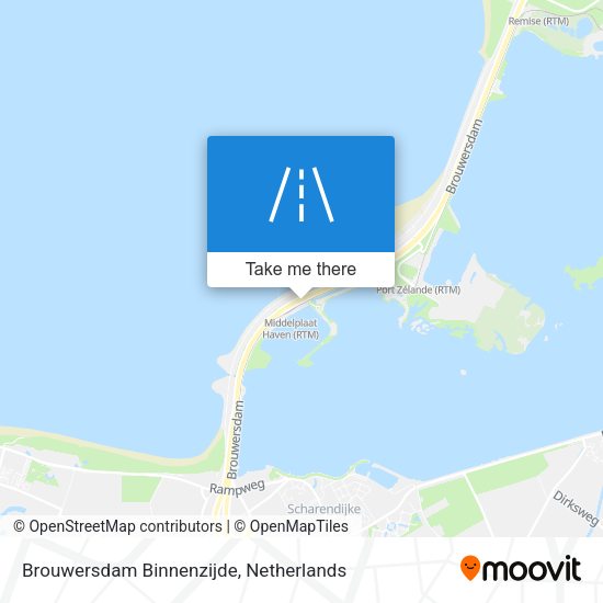 Brouwersdam Binnenzijde map