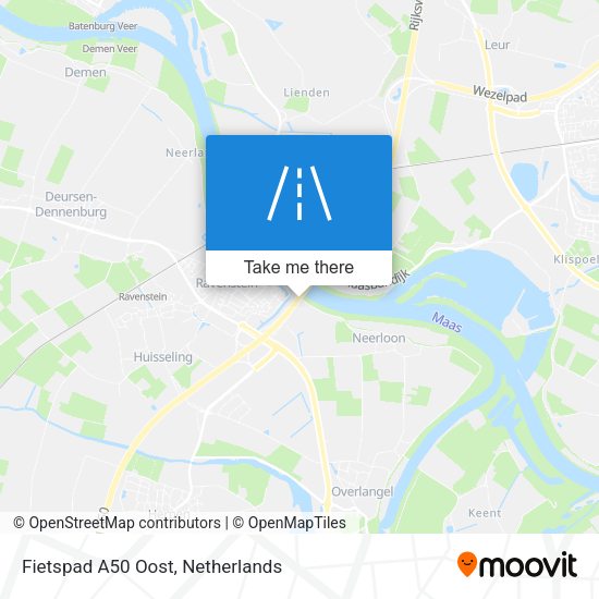 Fietspad A50 Oost map