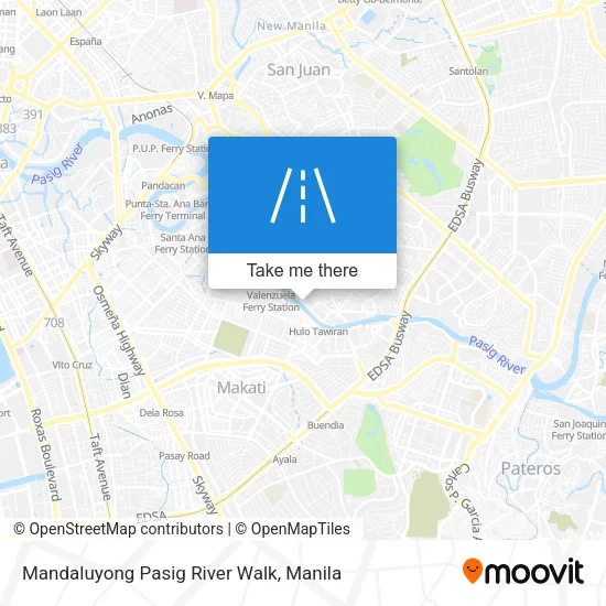 Mandaluyong Pasig River Walk map