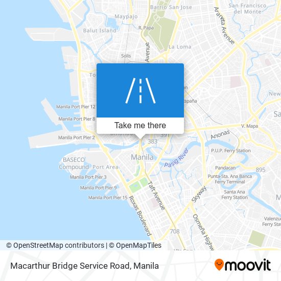 Macarthur Bridge Service Road map