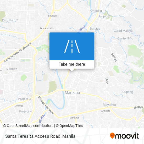 Santa Teresita Access Road map