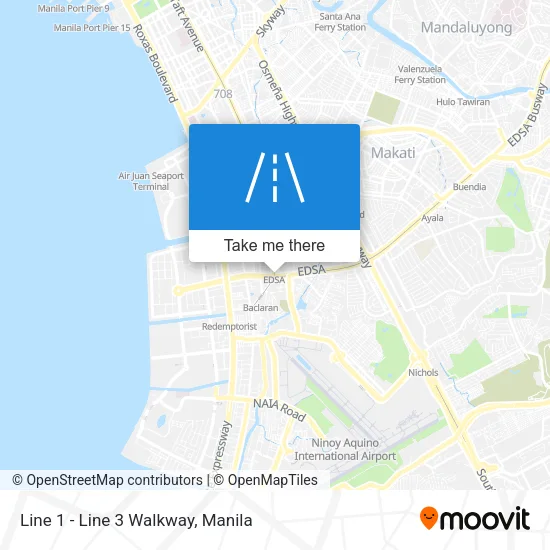 Line 1 - Line 3 Walkway map