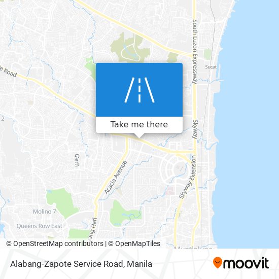 Alabang-Zapote Service Road map