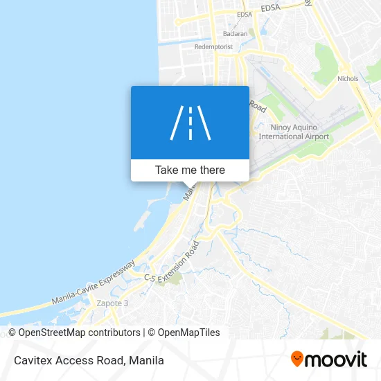 Cavitex Access Road map