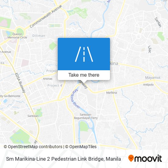 Sm Marikina-Line 2 Pedestrian Link Bridge map