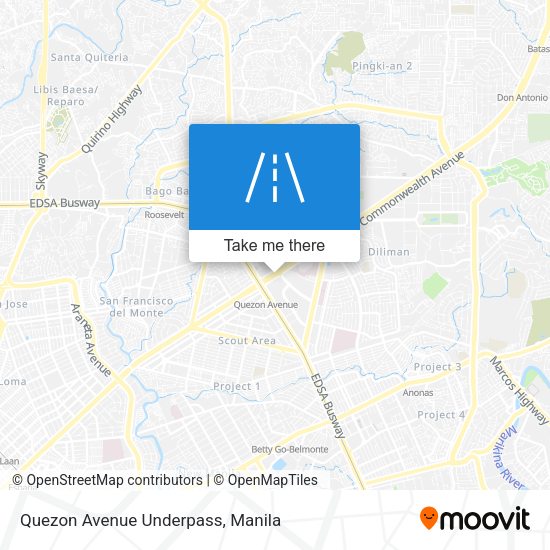 Quezon Avenue Underpass map