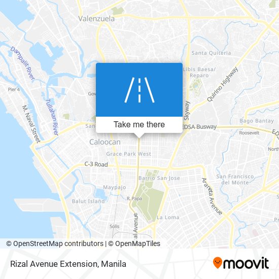 Rizal Avenue Extension map