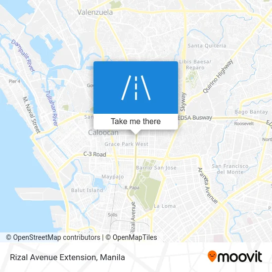 Rizal Avenue Extension map