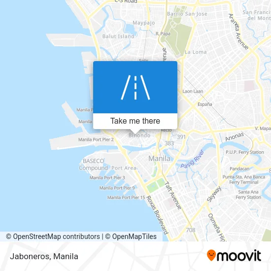 Jaboneros map