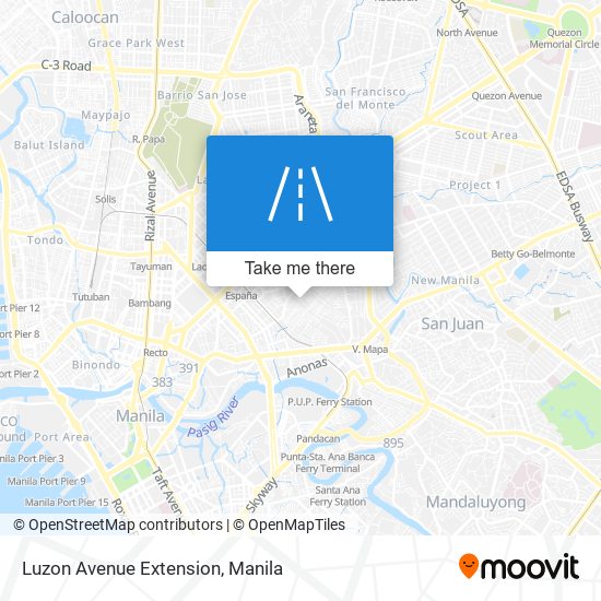 Luzon Avenue Extension map