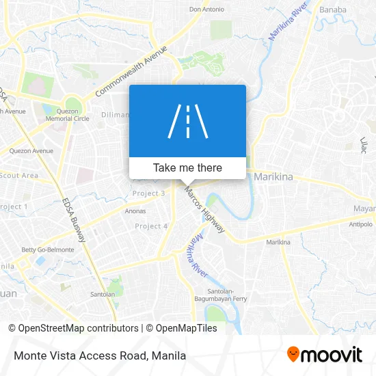 Monte Vista Access Road map