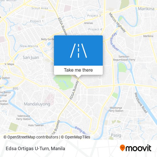 Edsa Ortigas U-Turn map