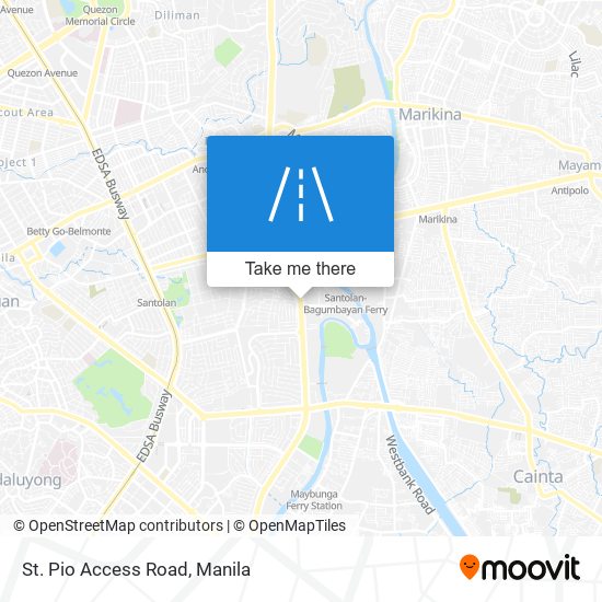 St. Pio Access Road map