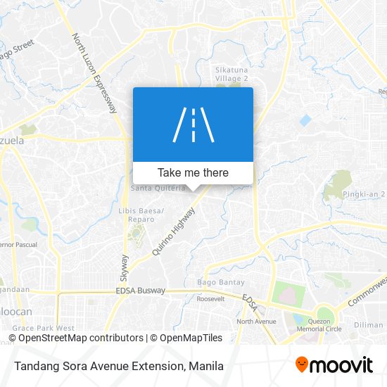 Tandang Sora Avenue Extension map
