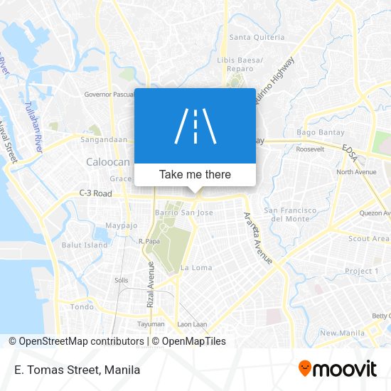 E. Tomas Street map